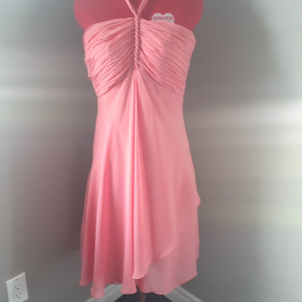 Pink  halter brides maid dress